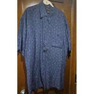 Red Macaw Men’s Size XLT Short Sleeve Button Down Blue Geometric